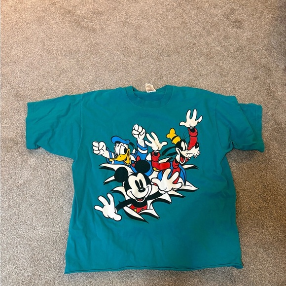 Disney Blue Short Sleeve Tee with Characters - Picture 1 of 4